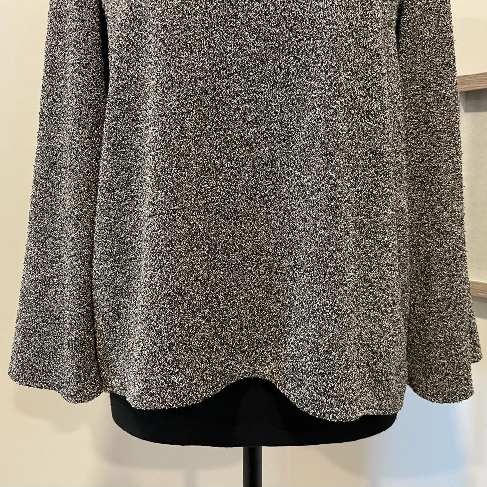 Zara Grey Boucle Mock Neck Sweater with Exposed Back Zipper VGUC - Picture 6 of 13